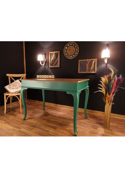 Wooding-Mobilya Wooding 100 Cm Masif Yeşil Naturel Yemek Masası