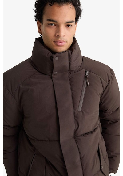 Defacto Su İtici Regular Fit Dik Yaka İç Cepli Fermuarlı Cepli Mont F5711ax25wnbn338 Kahve-bn338