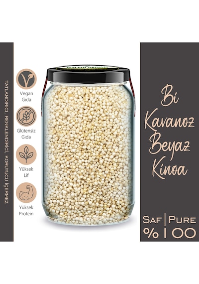 Beyaz Kinoa Bi Kavanoz 660 Cc. Cam Kavanozda 480 Gr. Beyaz Kinoa