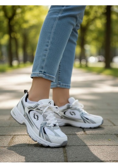 530 Kadın Beyaz Gümüş Ortopedik Triko Yürüyüş Spor Ayakkabısı, Günlük Sneaker Beyaz-gümüş 530 Kadın Beyaz Gümüş Ortopedik Triko Yürüyüş Spor Ayakkabısı, Günlük Sneaker Beyaz-gümüş