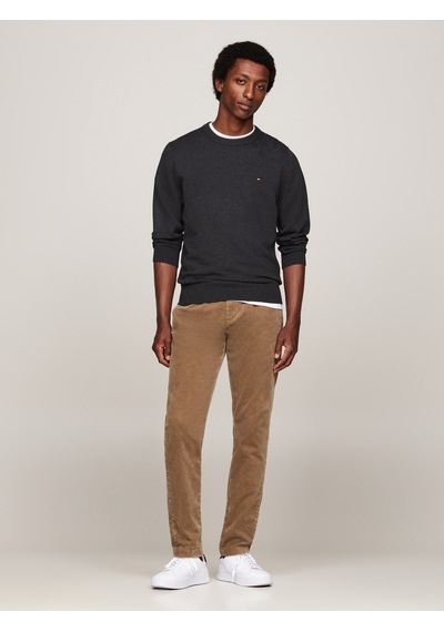 Tommy Hilfiger Pıma Org Ctn Cashmere Crew Neck Erkek Gri Kazak - Mw0mw28046 Gri