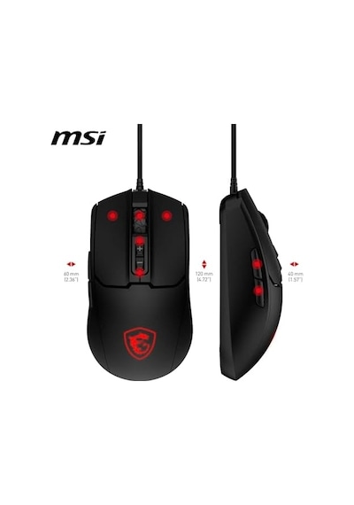 Msı Gg Forge Gm100 Gamıng Mouse Max 6400 Dpı 108gr 1,5m Kablo Optık Sensor Mıcro Swıtch Rgb Led Oyuncu Faresı