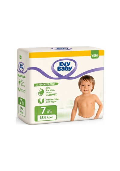 Evy Baby Bebek Bezi 7 Beden 19+ Kg Xxlarge 184 Adet 7 Numara