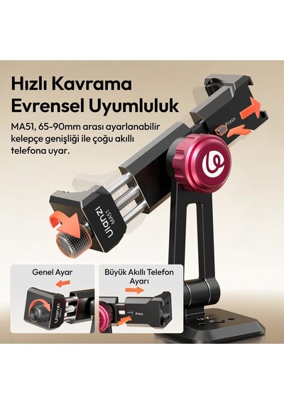 Ulanzi Ma51 Quickclip 360 Derece Ayarlanabilir Telefon Tutucu - M064