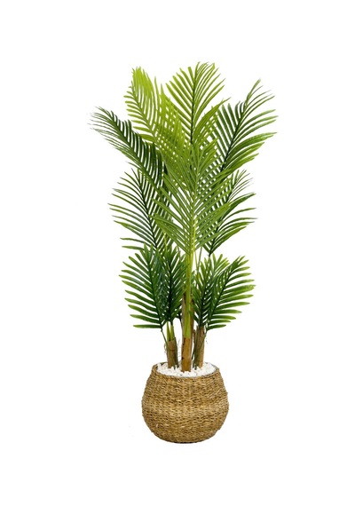 Biçiçek Yapay Areka Palmi̇yesi̇ 130 Cm Geoi̇t Hasir Saksıda