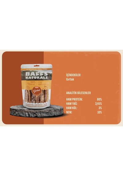 Baffs Naturals Kuzu Gırtlak Doğal Çiğnemelik Köpek Ödül Maması 100 G