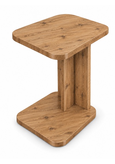 Işıl Yan Sehpa, C Sehpa, Koltuk Sehpası, Minifiks Bağlantılı 35x30 Cm Yükseklik 54 Cm Atlantik Çam