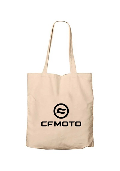 Cfmoto Logo Krem Fermuarlı Bez Çanta Gabardin