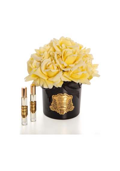 Siyah Cam Gold 14 Gül Luxury Home Perfume Çiçek
