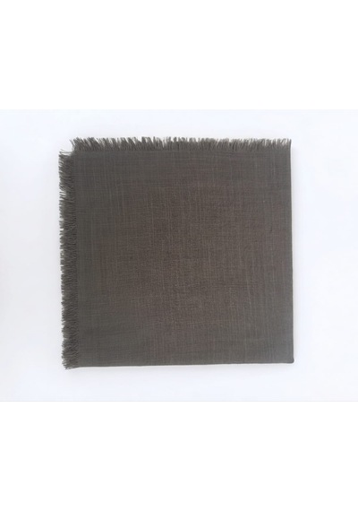 Özense Çift Flamlı Pamuklu Terletmeyen 4 Mevsim Kullanılabilir 100x100 Cm Eşarp Koyu gri