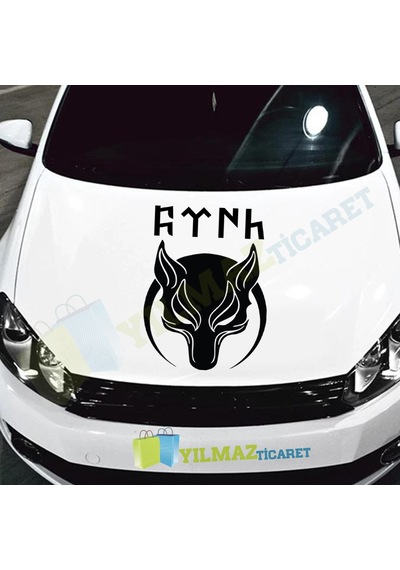 Börü Göktürk Yazı Oto Sticker Yapıştırma Etiket Kaliteli Folyo