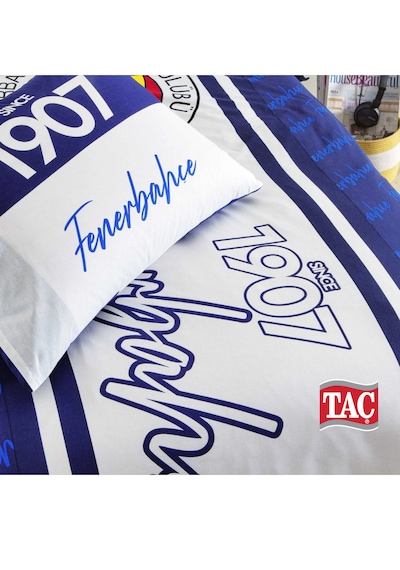 Taç Lisanslı Fenerbahçe 1907 Glow Tek Kişilik Pamuk Nevresim Takı