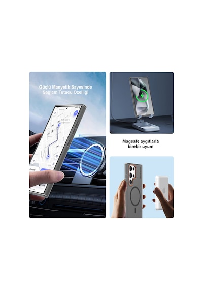 Samsung Galaxy S23 Ultra Uyumlu Mat Sert Klein Kılıf Siyah