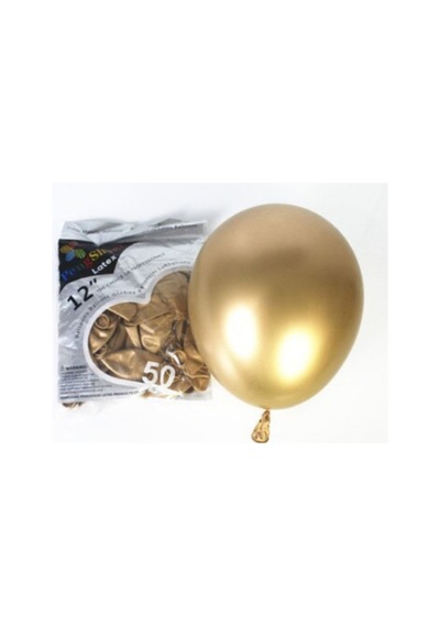 Gold Renk Krom Balon 5 Adet Renkli