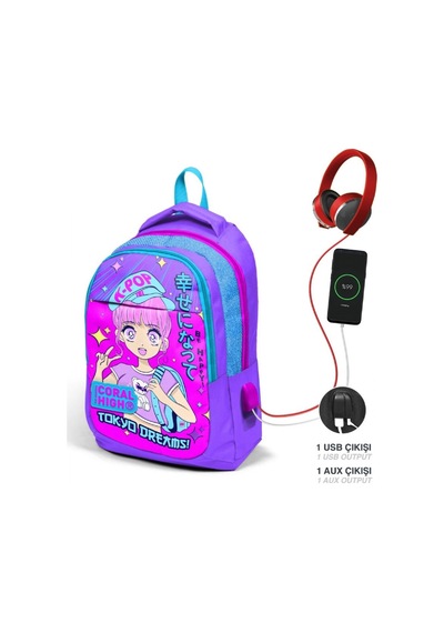 Coral High Lavanta Pembe K-pop Kız Çocuk Usb Çıkışlı İlkokul Ve O