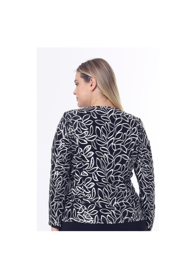 Ladies First Büyük Beden 3814 Lacivert Ceket+Bluz Takım 001