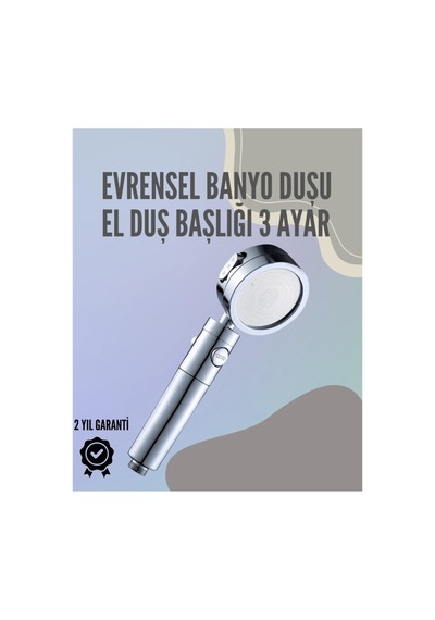 Mey İthalat Paslanmaz Çelik Çok Fonksiyonlu El Duş Başlığı 3 Modlu Püskürtme Seçeneği