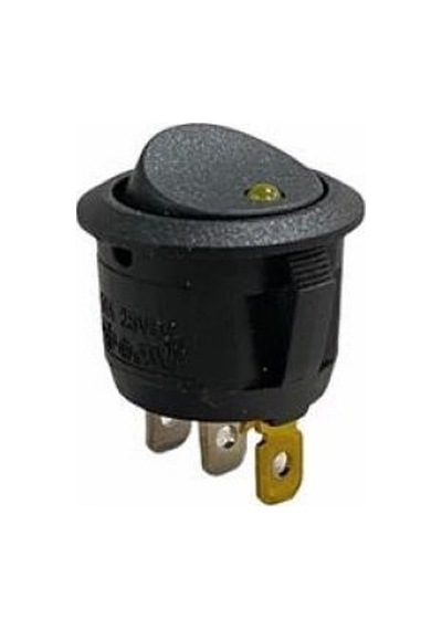 Yuvarlak Nokta Işıklı Anahtar Sarı 12v 3p - 10 Adet