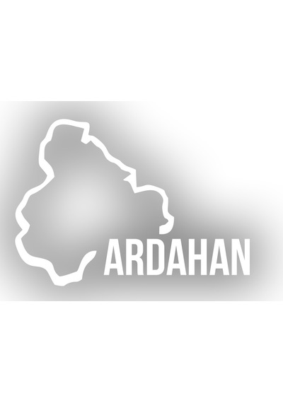 Ardahan Harita Araba Sticker 17x17 Cm Beyaz