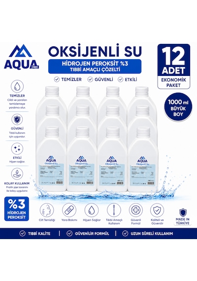 Aqua Oksijenli Su 1 L 12 Adet