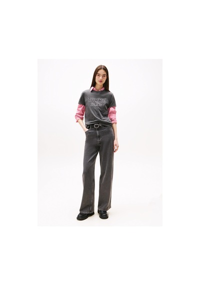 Tommy Hilfiger Tjw Reg Varsity Ext Antrasit Kadın T-shirt-9520 Antrasit