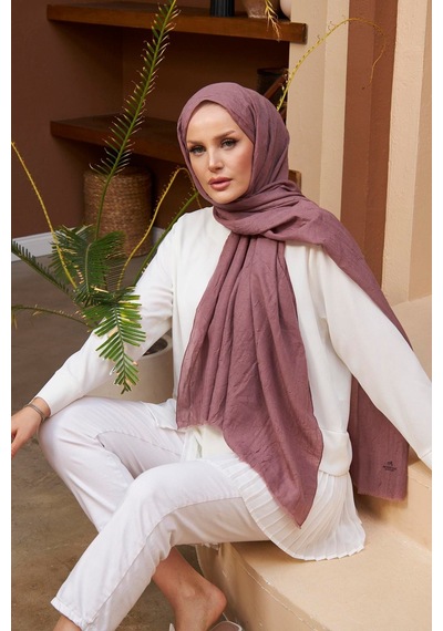 Bambu Kraş Şal Tesettür Giyim, Yüksek Kalite, Hafif, Rahat, Şık, Premium, Lux, Shawl, Scarf Gül Kurusu