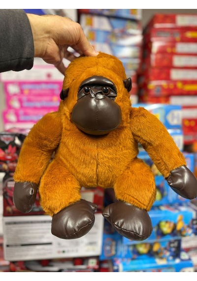 Kahverengi Peluş Goril Oyuncak Deri Detaylı Peluş Kahverengi