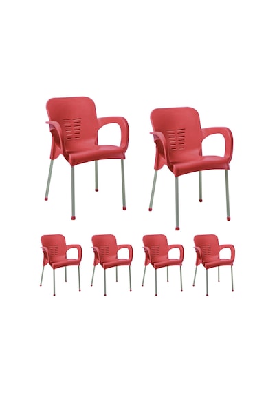Hesaplimagazam 6 Adet Metal Ayaklı Plastik Sandalye