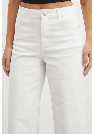 Never More Yüksek Bel Culotte Jean Beyaz