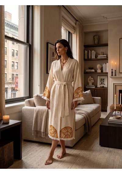 Brandsmiths Mandala Eye Kimono Sarı