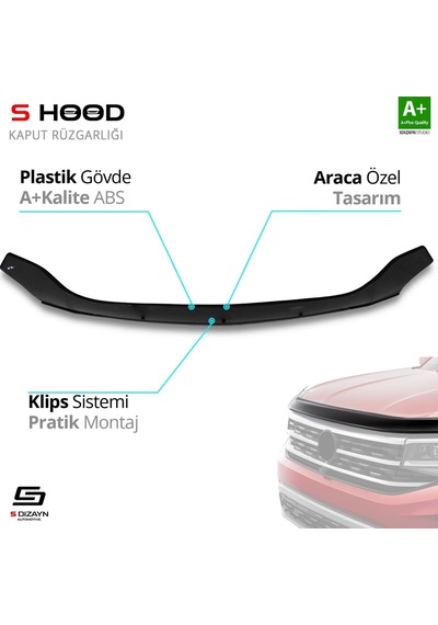 S-dizayn Kia Sorento Abs Plastik Kaput Rüzgarlığı 2002-2006 A+kalite