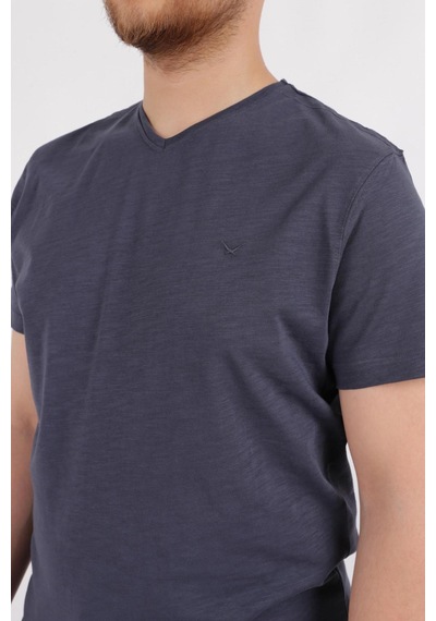 Cazador 4601 Erkek V Flamlı T-shirt 24YCEEO04601-R0106 Antrasit