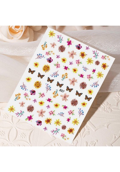 Adanil Çiçek Bitki Kelebek Sticker J0-807