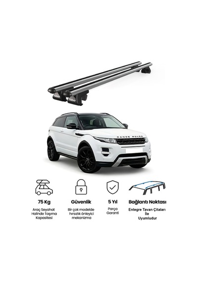 Venüs Land Rover Evoque 3d 2011-2018 Uyumlu Gri Ara Atkı Port Bagaj Tavan Barı