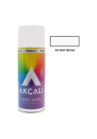 Akçalı Sprey Boya Düz Renk 400 Ml - 501 Mat Beyaz