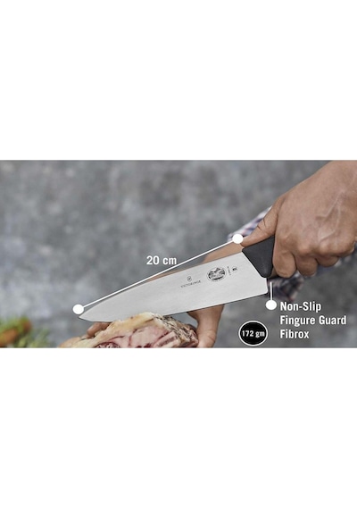 Victorinox 5.2063.20 Şef Bıçağı 20 Cm Fibrox Siyah