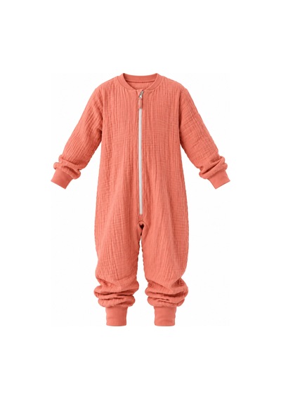 Babyhola Çocuk Uyku Tulumu Dört Mevsim 1-8 Yaş Unisex Uzun Kollu 1 Tog %100 Pamuk Müslin 2706 Somon