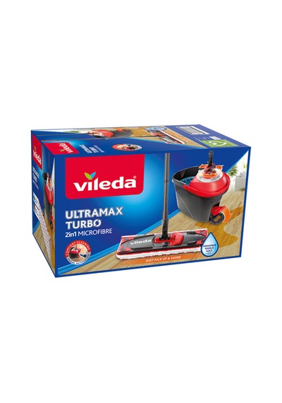 Vileda Ultramax Turbo 2 Si 1 Arada Pedallı Temizlik Seti, Mikrofiber Paspas Ve Sıkma Kovalı