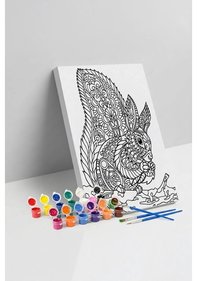 Sincap Desenli Mandala Ahşap Boyama Seti 40x50 Cm