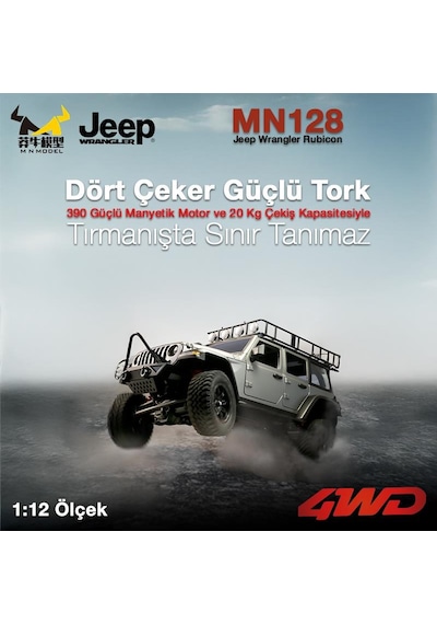 Mn Model Mn128 1/12 Jeep Wrangler Rubicon 4wd Rc Model Crawler Offroad Truck Uzaktan Kumandalı Araba Rtr Gümüş+dahili Işık Seti Mnmodel/mn128-sılver Mn Model Mn128 1/12 Jeep Wrangler Rubicon 4wd Rc Model Crawler Offroad Truck Uzaktan Kumandalı Araba Rtr Gümüş+dahili Işık Seti Mnmodel/mn128-sılver