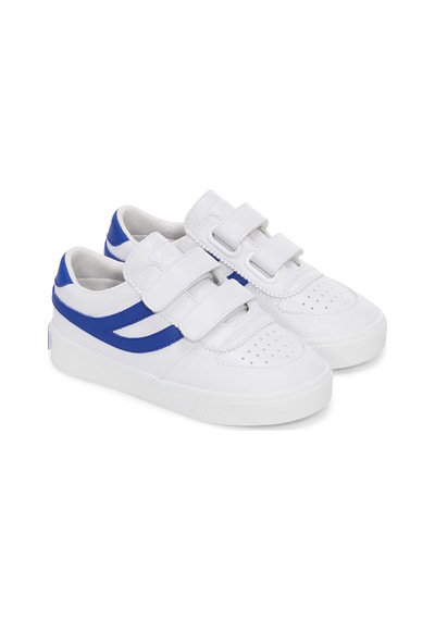 Superga 2846 Kids Seattle Straps Vegan Faux Leather Çocuk Unisex Beyaz-mavi Bileksiz Sneaker Beyaz-mavi-317
