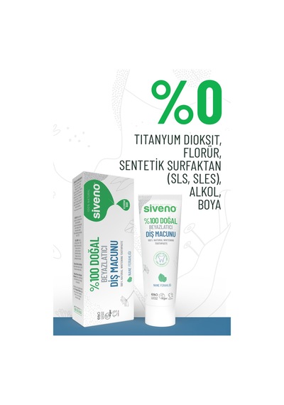 Siveno Doğal Diş Macunu Beyazlatıcı Nane Ferahlığı Florürsüz 65 Gr