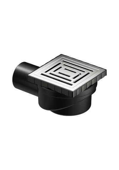 V-flow Kare 5606980 Duş Kanalı, Yandan Çıkışlı, 10x10 Cm, Dk 800 Kapak, Parlak Krom 508 Yeşil