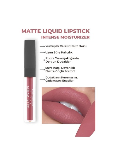 Uzun Süre Kalıcı Kadifemsi Kuruma Yapmayan Mat Likit Ruj - Matte Liquid Lipstick 508 Bright Rose Çok Renkli