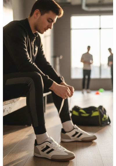 Enoch Classic-court Düz Taban Futsal Halı Saha Ayakkabısı Beyaz