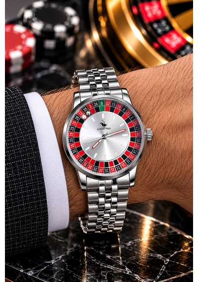 Erkek Rulet Model Çelik Analog Kol Saati Sabittir. İçi Dönmüyor Gri - 934919453 Gümüş