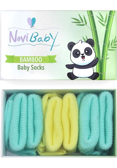 Novibaby 3'lü Bambu Yenidoğan Bebek Çorabı I Sunrise I 0-6 ay "Karışık Renkli"