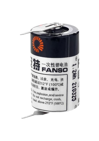 Fanso Er14250h - 1/2aa-2pt - 3.6v 1200 Mah Şarjsız Li-socl2 Lithium Pil - 2 Pinli