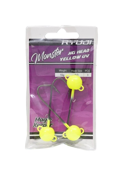 Ryuji Monster İğne No:5/0 Yellow Uv 15gr Jighead
