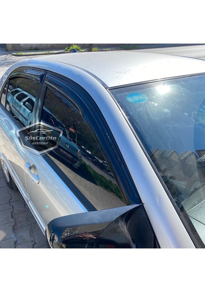 Toyota Corolla E120 2002-2006 Sedan Uyumlu Mugen Cam Rüzgarlığı Seti Piano Black 4'lü İthal 00 Şüscaroto Aksesuar